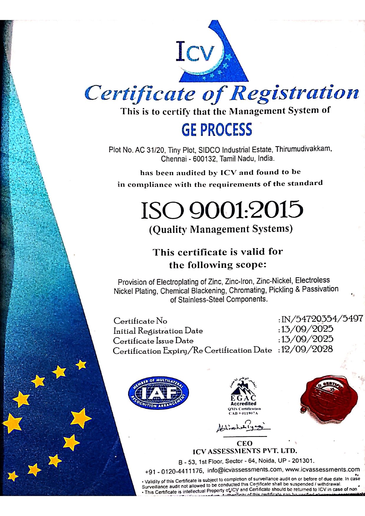 ISO Certificate